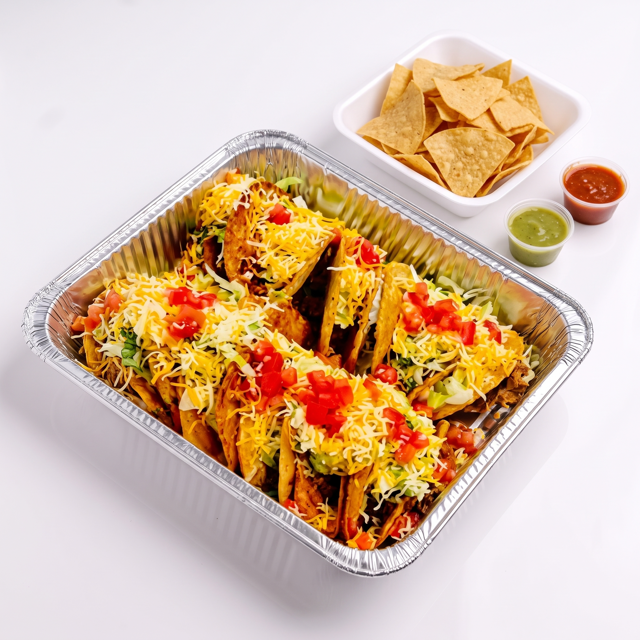 Crunchy Taco Tray Special with Chips & Salsa.
