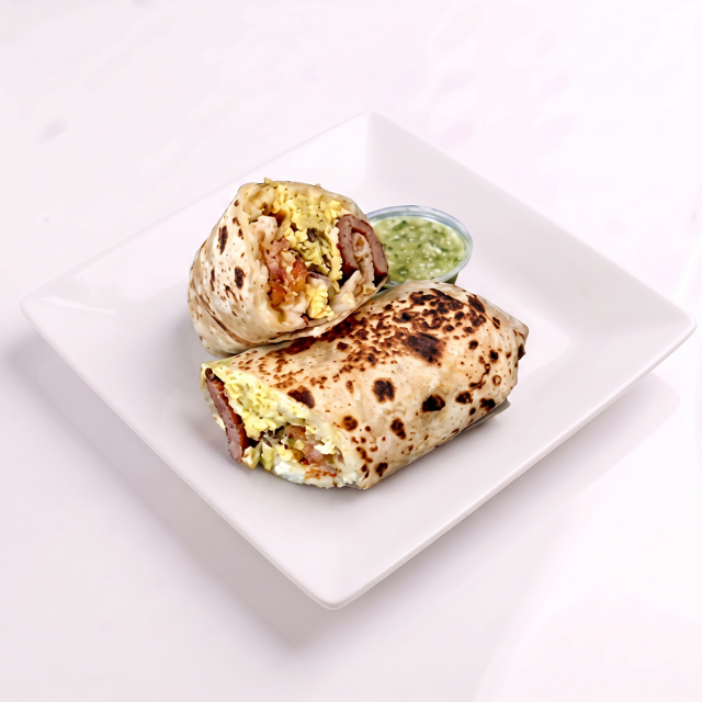 Sausage Breakfast Burrito.