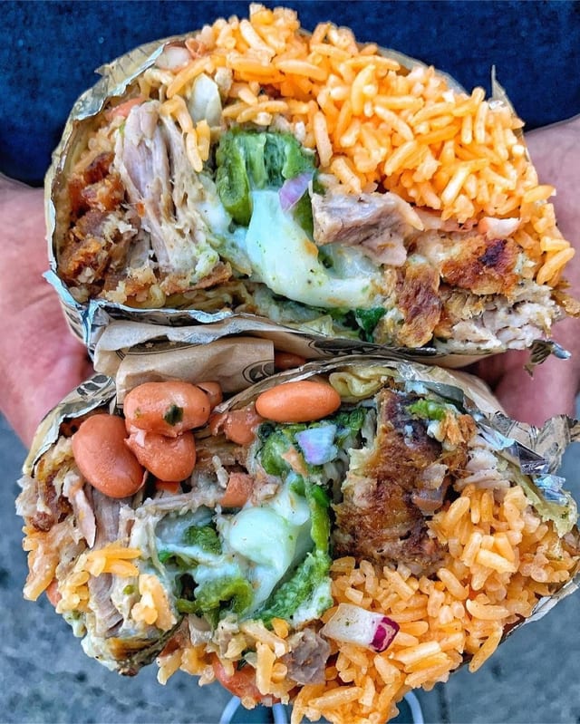 Trying the Chile Relleno Burrito