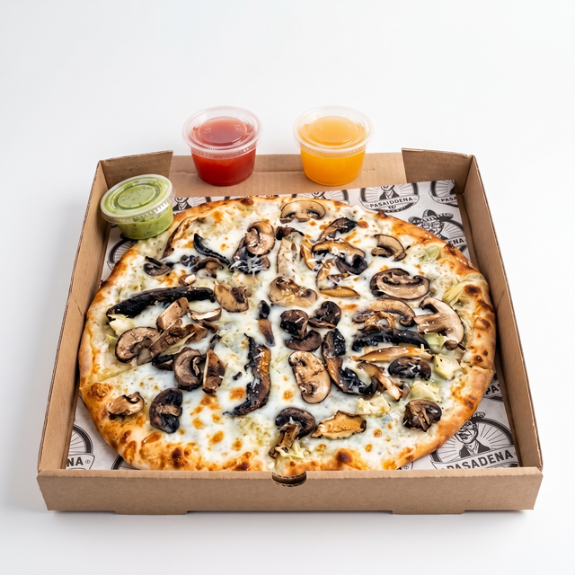 Triple Mushroom Pizza.
