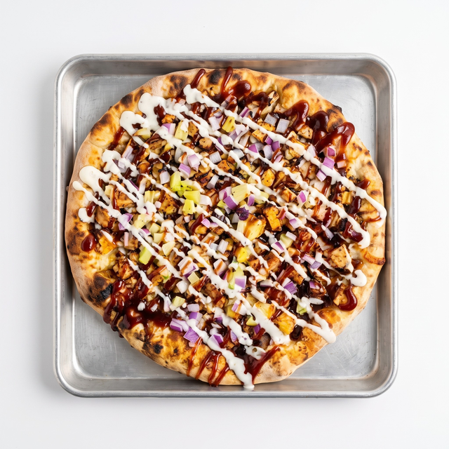 BBQ Chicken Ranch Pizza.