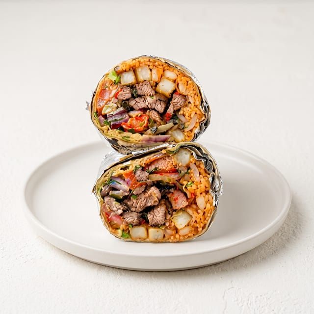 Lomo Arrachera Saltado Burrito.
