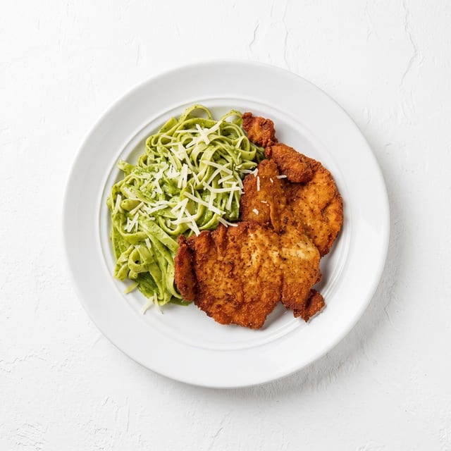 Fettuccini al Pesto with Chicken.